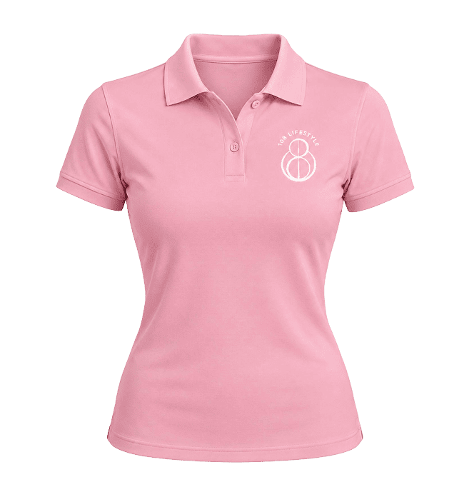 108 PINK POLO SHIRT + WHITE LOGO