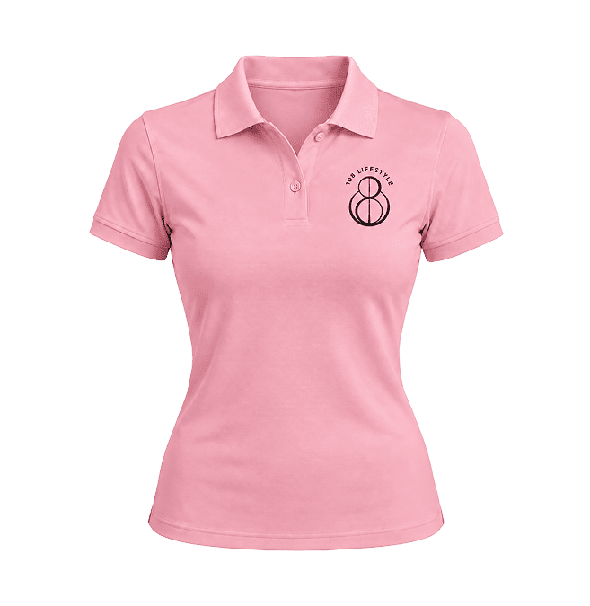 108 PINK POLO SHIRT + BLACK LOGO