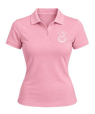 108 PINK POLO SHIRT + WHITE LOGO