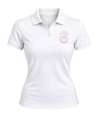 108 WHITE POLO SHIRT + PINK LOGO
