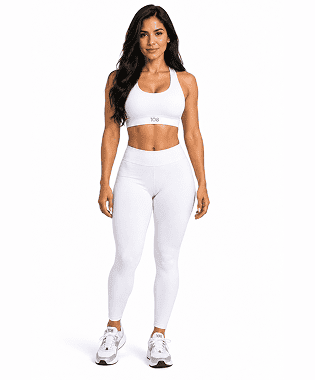 WHITE FASHION BRA & WHITE LEGGINGS